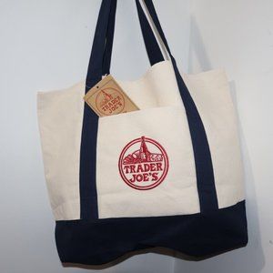 NWT Trader Joe's Reusable Canvas Eco Tote Heavy Duty Shopping Bag
